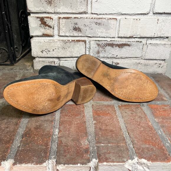 Madewell Cait Side Zip Suede & Leather Black Booties 8.5 - Picture 7 of 8